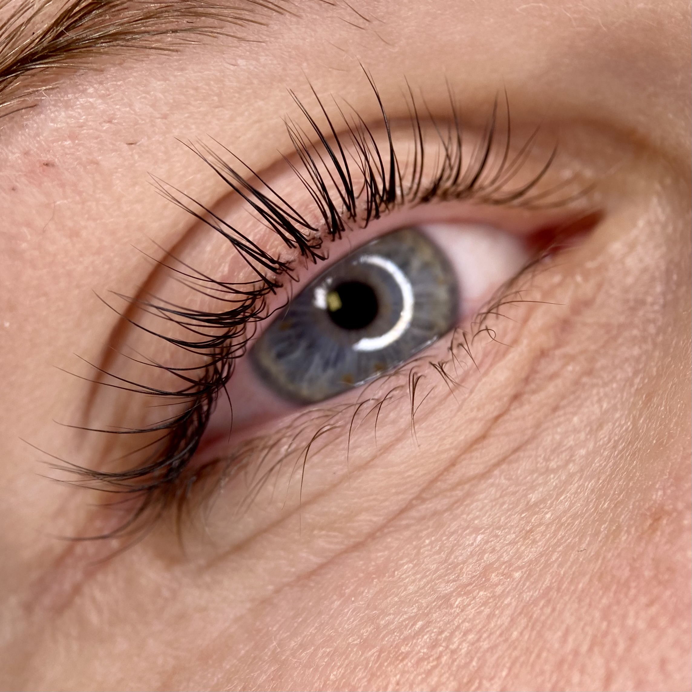 Lash lift and tint result, fuller lashes

